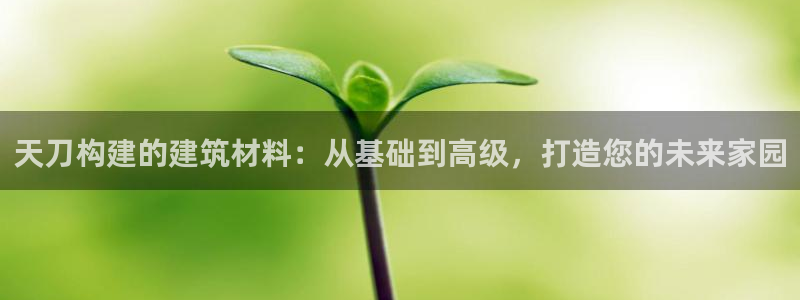 意昂3娱乐首页网站大全：天刀构建的建筑材料：从基础到高级，打造您的未来家园