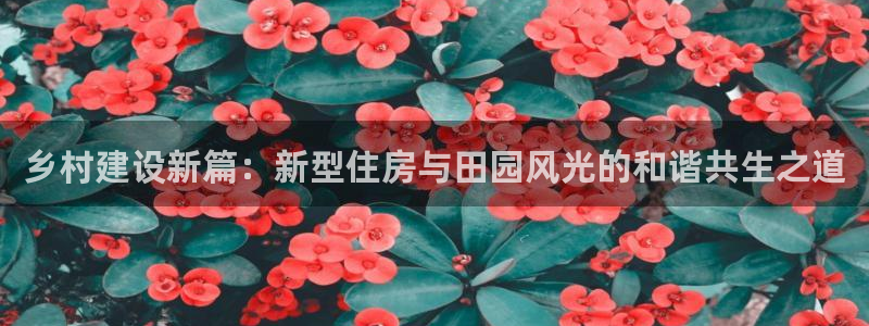 意昂体育3平台：乡村建设新篇：新型住房与田园风光的和谐共生之道