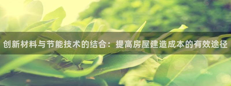 意昂体育3平台注册流程图：创新材料与节能技术的结合：提高房屋建造成本的有效途径